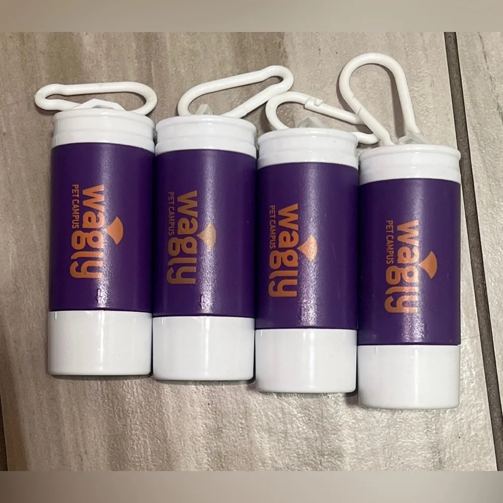 New! Waggly Dog Poop Bag Dispenser and Flashlight bundle of (4)